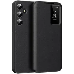 Coque portefeuille Phonesta Smart Window pour Samsung Galaxy S25 FE - Noir