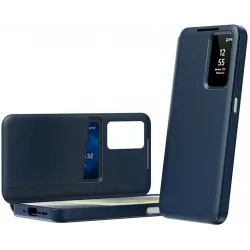 Coque portefeuille Phonesta Smart Window pour Samsung Galaxy A37 - Bleu foncé