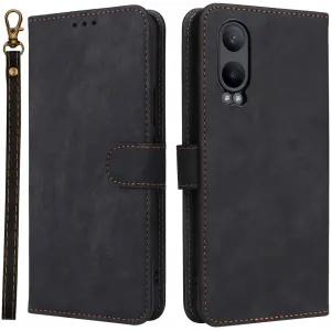Coque portefeuille Phonesta Vintage Skin pour OnePlus Nord CE 4 Lite - Noir