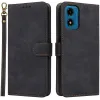 Coque portefeuille Phonesta Vintage Skin pour Motorola Moto G04 / G04s / G24 / G24 Power / E14 - Noir
