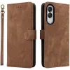 Coque portefeuille Phonesta Vintage Skin pour Samsung Galaxy S25 Edge - Marron