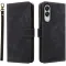 Coque portefeuille Phonesta Vintage Skin pour Samsung Galaxy S25 Edge - Noir