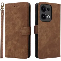 Coque portefeuille Phonesta Vintage Skin pour Oppo Reno13 - Marron