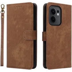 Coque portefeuille Phonesta Vintage Skin pour Oppo Reno13 F 4G/5G / Reno13 FS 5G - Marron