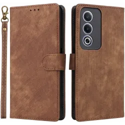 Coque portefeuille Phonesta Vintage Skin pour Oppo A80 - Marron