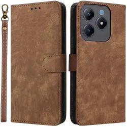 Coque portefeuille Phonesta Vintage Skin pour Realme C63/C61 / Note 60 - Marron