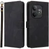 Coque portefeuille Phonesta Vintage Skin pour Realme GT 6 - Noir