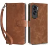 Coque portefeuille Phonesta Vintage Skin pour HONOR 90 Lite - Marron