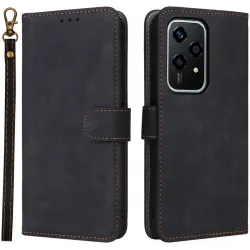 Coque portefeuille Phonesta Vintage Skin pour HONOR 200 Lite - Noir