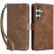 Coque portefeuille Phonesta Vintage Skin pour Samsung Galaxy S24 - Marron