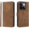 Coque portefeuille Phonesta Vintage Skin pour Xiaomi 14T - Marron