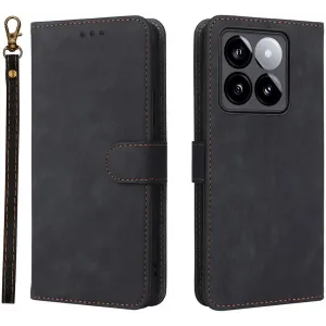 Coque portefeuille Phonesta Vintage Skin pour Xiaomi 14T - Noir