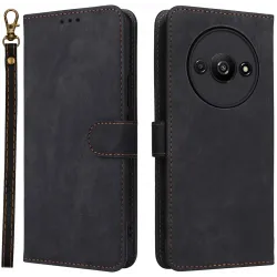 Coque portefeuille Phonesta Vintage Skin pour Xiaomi Redmi A3 - Noir