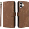 Coque portefeuille Phonesta Vintage Skin pour Apple iPhone 16 - Marron