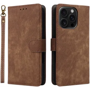 Coque portefeuille Phonesta Vintage Skin pour Apple iPhone 16 Pro - Marron