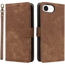 Coque portefeuille Phonesta Vintage Skin pour Apple iPhone 17e/16e - Marron