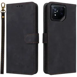Coque portefeuille Phonesta Vintage Skin pour Asus ROG Phone 8/8 Pro - Noir