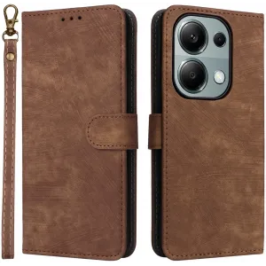 Coque portefeuille Phonesta Vintage Skin pour Xiaomi Redmi Note 14S/13 Pro / Xiaomi Poco M6 Pro - Marron