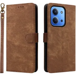 Coque portefeuille Phonesta Vintage Skin pour Xiaomi Redmi 15C / Xiaomi Poco C85 - Marron