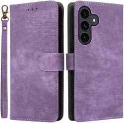 Coque portefeuille Phonesta Vintage Skin pour Samsung Galaxy S25 FE - Violet