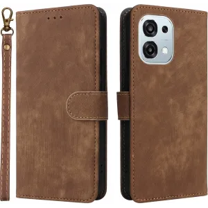 Coque portefeuille Phonesta Vintage Skin pour Oppo A6 Pro - Marron