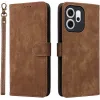 Coque portefeuille Phonesta Vintage Skin pour Oppo Reno14 F/FS - Marron