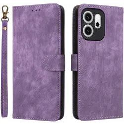 Coque portefeuille Phonesta Vintage Skin pour Oppo Reno14 F/FS - Violet