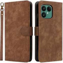 Coque portefeuille Phonesta Vintage Skin pour Fairphone 6 - Marron