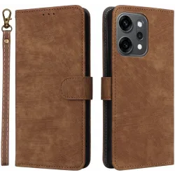 Coque portefeuille Phonesta Vintage Skin pour Oppo Reno14 - Marron