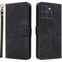 Coque portefeuille Phonesta Vintage Skin pour Motorola Edge 70 - Noir