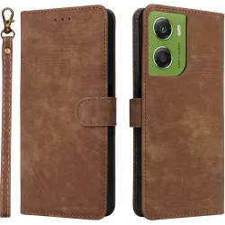 Coque portefeuille Phonesta Vintage Skin pour Motorola Moto G06/G06 Power - Marron