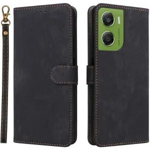Coque portefeuille Phonesta Vintage Skin pour Motorola Moto G06/G06 Power - Noir