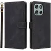 Coque portefeuille Phonesta Vintage Skin pour Motorola Moto G56 - Noir