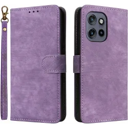 Coque portefeuille Phonesta Vintage Skin pour Motorola Edge 60 Neo/Edge 50 Neo / ThinkPhone 25 - Violet