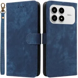 Coque portefeuille Phonesta Vintage Skin pour Xiaomi Poco F8 Pro - Bleu