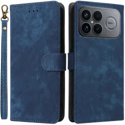Coque portefeuille Phonesta Vintage Skin pour Xiaomi Poco F8 Ultra - Bleu