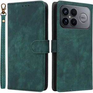 Coque portefeuille Phonesta Vintage Skin pour Xiaomi Poco F8 Ultra - Vert