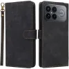 Coque portefeuille Phonesta Vintage Skin pour Xiaomi Poco F8 Ultra - Noir