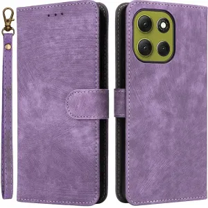 Coque portefeuille Phonesta Vintage Skin pour Motorola Moto G86 - Violet