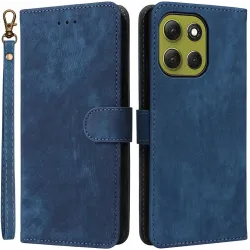 Coque portefeuille Phonesta Vintage Skin pour Motorola Moto G86 Power - Bleu