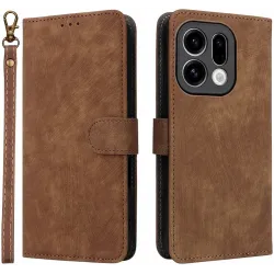 Coque portefeuille Phonesta Vintage Skin pour Oppo Find X9 - Marron