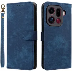 Coque portefeuille Phonesta Vintage Skin pour Oppo Find X9 Pro - Bleu