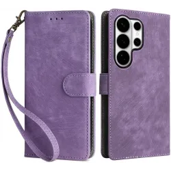 Coque portefeuille Phonesta Vintage Skin pour Samsung Galaxy S26 Ultra - Violet