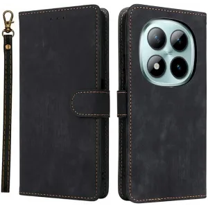 Coque portefeuille Phonesta Vintage Skin pour Xiaomi Redmi Note 15 Pro 4G - Noir