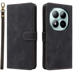 Coque portefeuille Phonesta Vintage Skin pour Xiaomi Redmi Note 15 Pro Plus / Xiaomi Poco M8 Pro - Noir