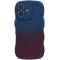 Coque arrière en silicone Phonesta Wavy Gradient pour Apple iPhone 16 - Bleu foncé/Violet foncé