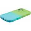 Coque arrière en silicone Phonesta Wavy Gradient pour Apple iPhone 16 - Vert/Bleu 5