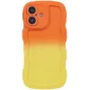 Coque arrière en silicone Phonesta Wavy Gradient pour Apple iPhone 16 - Orange/Jaune
