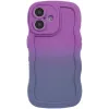 Coque arrière en silicone Phonesta Wavy Gradient pour Apple iPhone 16 - Violet