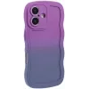 Coque arrière en silicone Phonesta Wavy Gradient pour Apple iPhone 16 - Violet 2